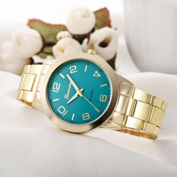 10 Colors Fashion Women Stainless Steel Watches Analog Quartz Watch Luxury Elegant Ladies Dress Watch Relogio Feminino &02