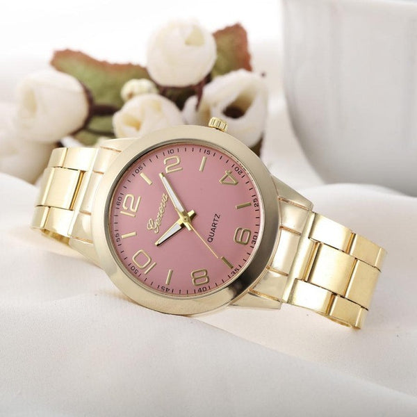 10 Colors Fashion Women Stainless Steel Watches Analog Quartz Watch Luxury Elegant Ladies Dress Watch Relogio Feminino &02