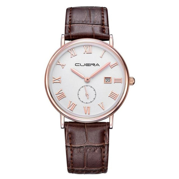 CUENA Brand Watches Men Fashion 2017 relogio masculino Faux Leather Quartz Wrist Watch Mens Reloj Relogio Men's Clock #XJ10