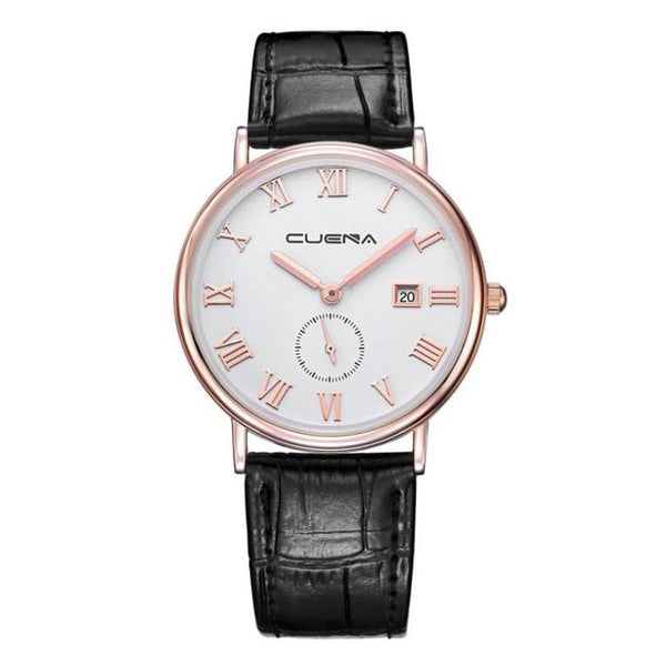 CUENA Brand Watches Men Fashion 2017 relogio masculino Faux Leather Quartz Wrist Watch Mens Reloj Relogio Men's Clock #XJ10