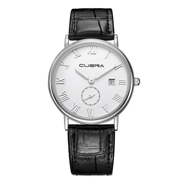 CUENA Brand Watches Men Fashion 2017 relogio masculino Faux Leather Quartz Wrist Watch Mens Reloj Relogio Men's Clock #XJ10