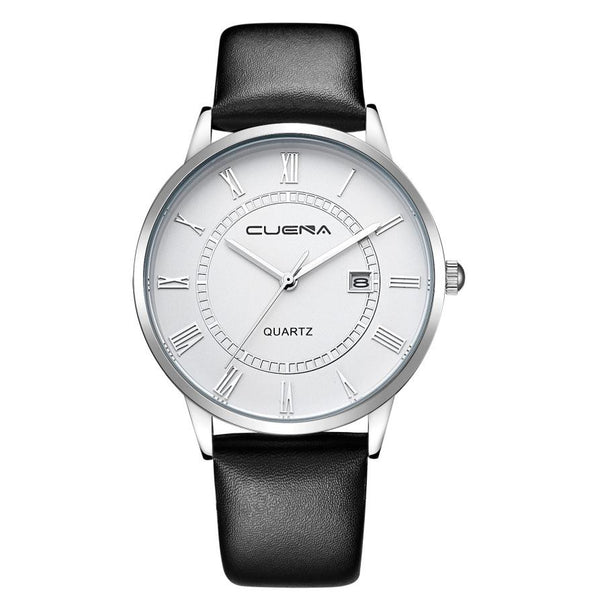 CUENA Men's Quartz Relogio relogio masculino 2017 Faux Leather Men Clock Business Round Case Clock Watch Relojes Hombre #XJ11