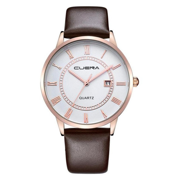 CUENA Men's Quartz Relogio relogio masculino 2017 Faux Leather Men Clock Business Round Case Clock Watch Relojes Hombre #XJ11
