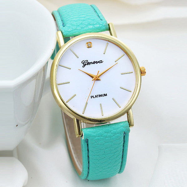 relogio 2017 Women Fashion PU Leather Band Analog Quartz Wrist Watch Ladies geneva watch women relogios feminino