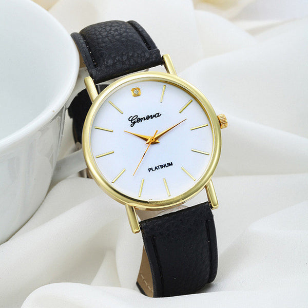 relogio 2017 Women Fashion PU Leather Band Analog Quartz Wrist Watch Ladies geneva watch women relogios feminino