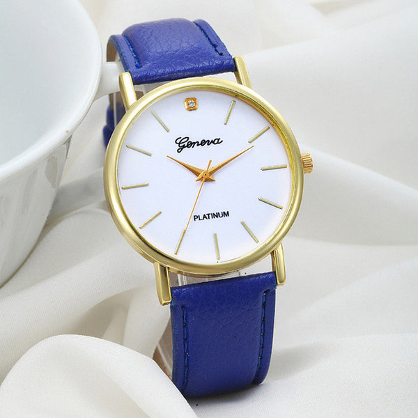 relogio 2017 Women Fashion PU Leather Band Analog Quartz Wrist Watch Ladies geneva watch women relogios feminino