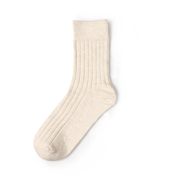 1 Pair Cotton Breathable Socks Women Men Business Solid Black Beige Gray Brown Casual Free Size Socks calcetines