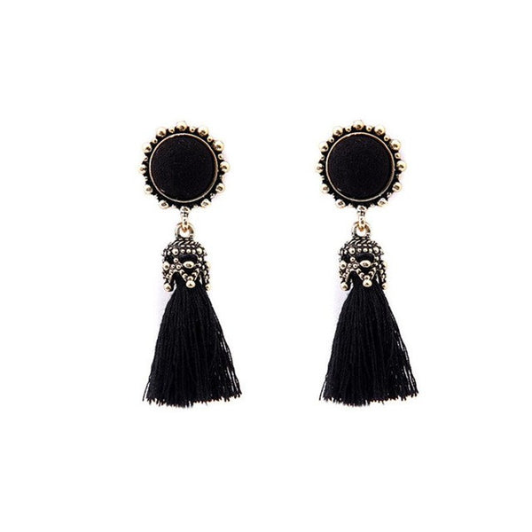 1 Pair Antique Jewelry Round Crystal Silk Long Tassel Earrings For Women 2017 Wholesale Vintage Jewellery Accessories earring
