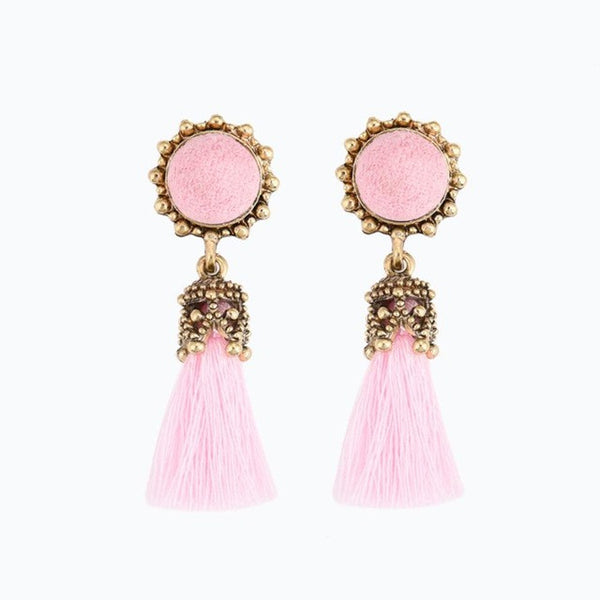 1 Pair Antique Jewelry Round Crystal Silk Long Tassel Earrings For Women 2017 Wholesale Vintage Jewellery Accessories earring